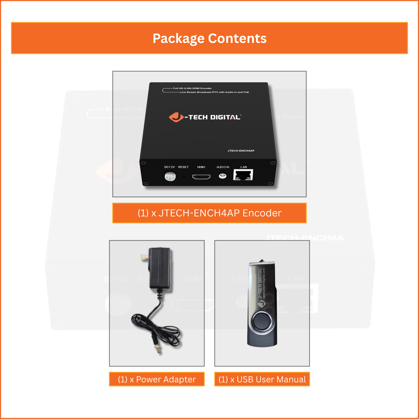 1080P 60Hz H.264 IPTV Livestream Encoder with Audio Embedding and PoE